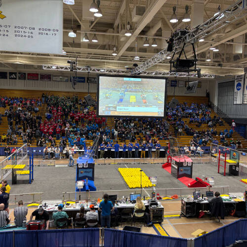 Teams prepare to compete at the 2026 FIM West Michigan District Event at the GVSU Fieldhouse